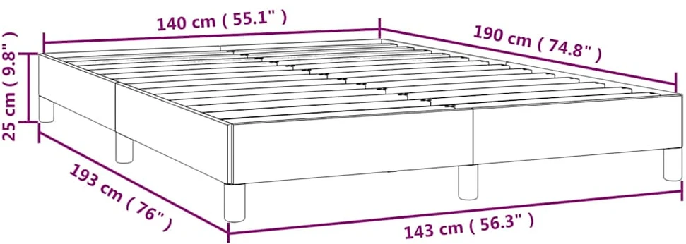 Lovos rėmas be čiužinio tamsiai mėlynas 140x190 cm aksomas