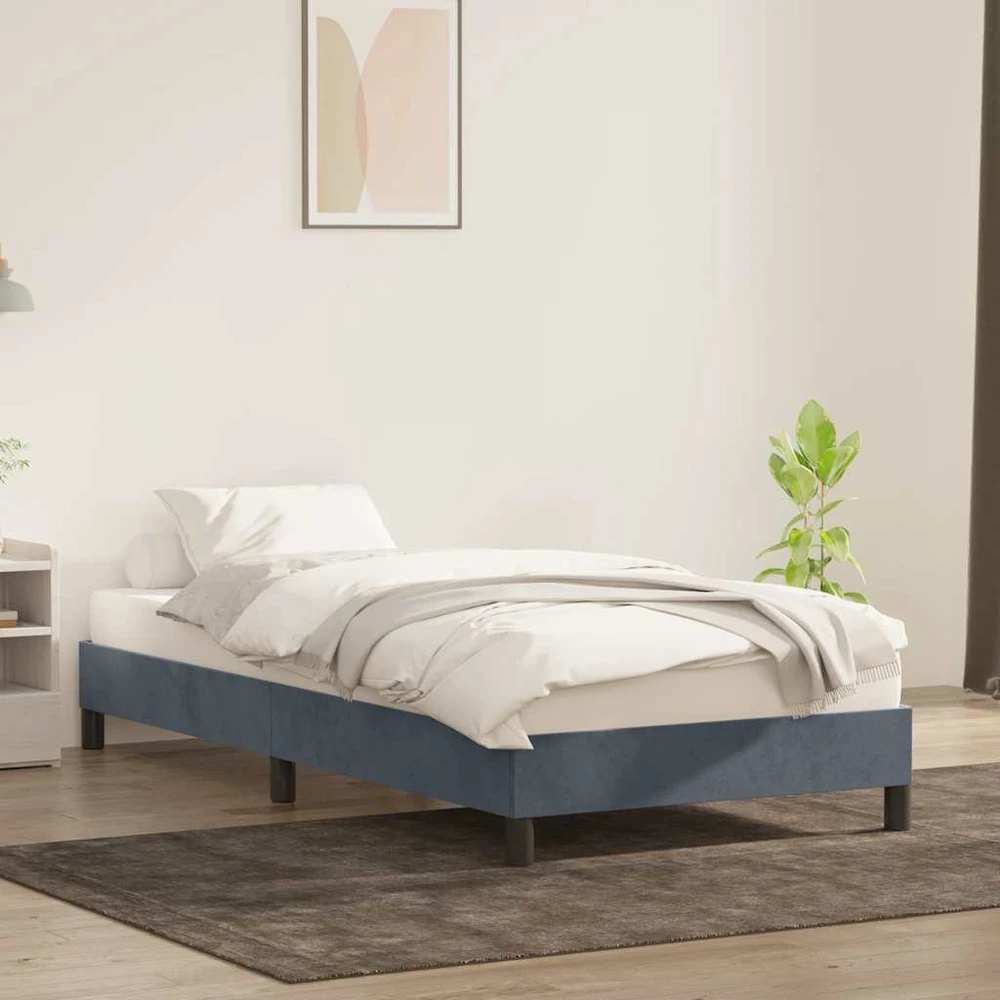 Lova Lovos rėmas be čiužinio Tamsiai pilka 90x210 cm aksomas