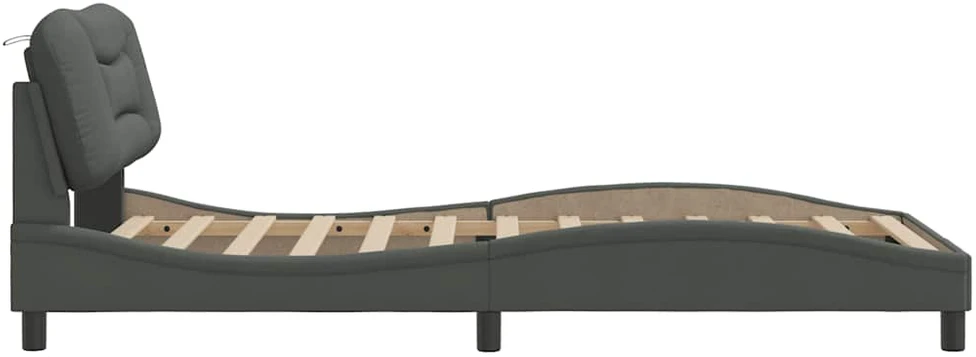 Lovos rėmas be čiužinio, tamsiai pilkas, 100x200cm, audinys