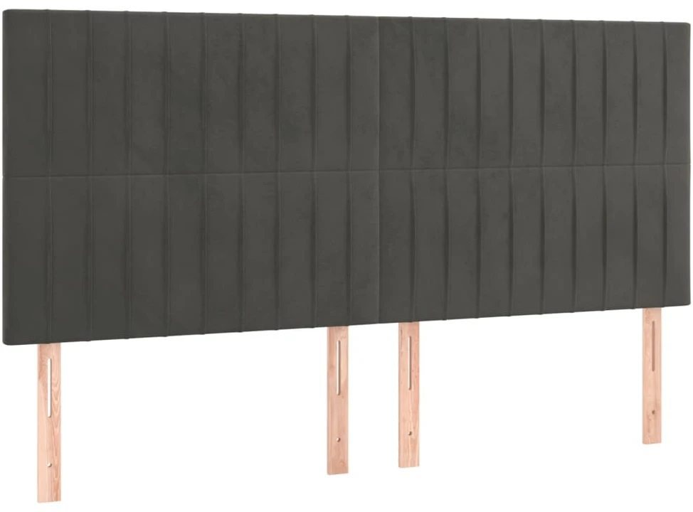 Lovos rėmas be čiužinio, tamsiai pilkas, 200x200cm, aksomas