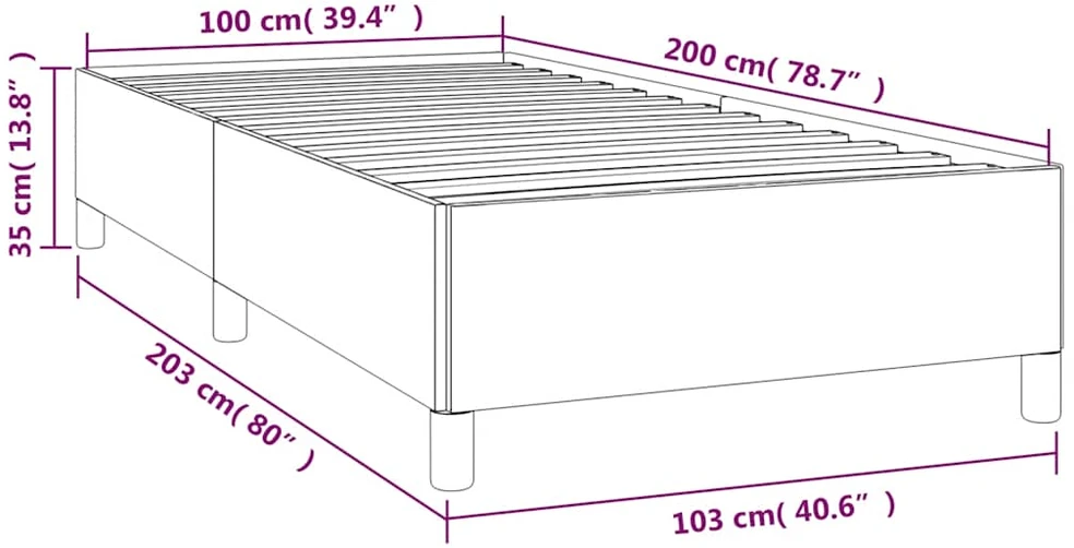 Lovos rėmas be čiužinio tamsiai žalias 100x200 cm aksomas