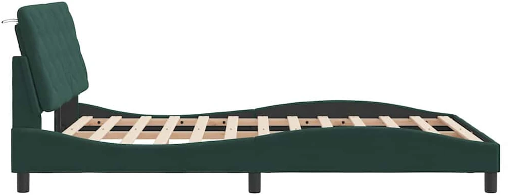Lovos rėmas be čiužinio tamsiai žalias 140x200 cm aksomas