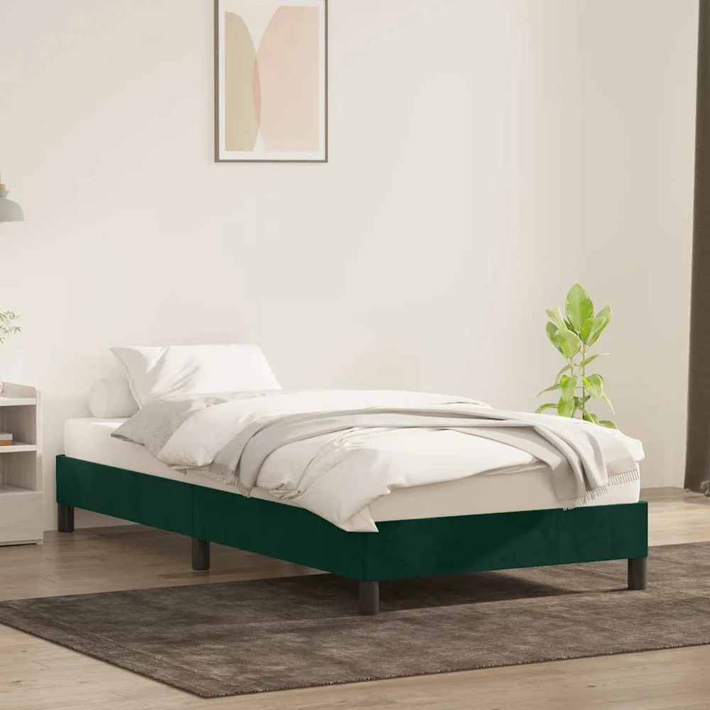Lova Lovos rėmas be čiužinio Tamsiai žalias 80x220 cm aksomas