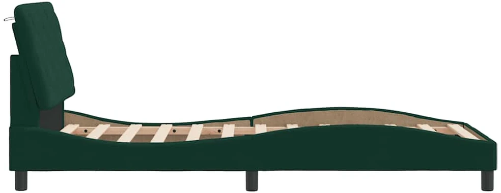 Lovos rėmas be čiužinio tamsiai žalias 90x190 cm aksomas