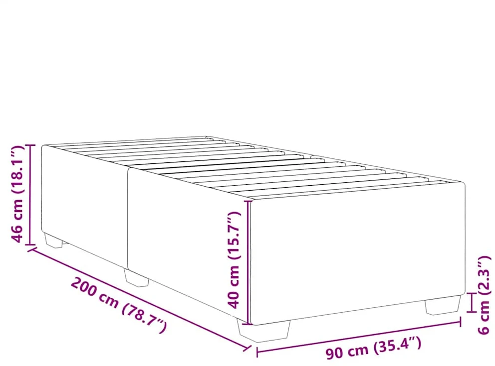 Lovos rėmas be čiužinio tamsiai žalias 90x200 cm aksomas