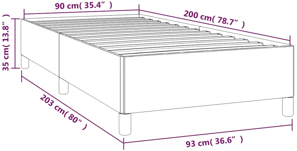 Lovos rėmas be čiužinio tamsiai žalias 90x200 cm aksomas