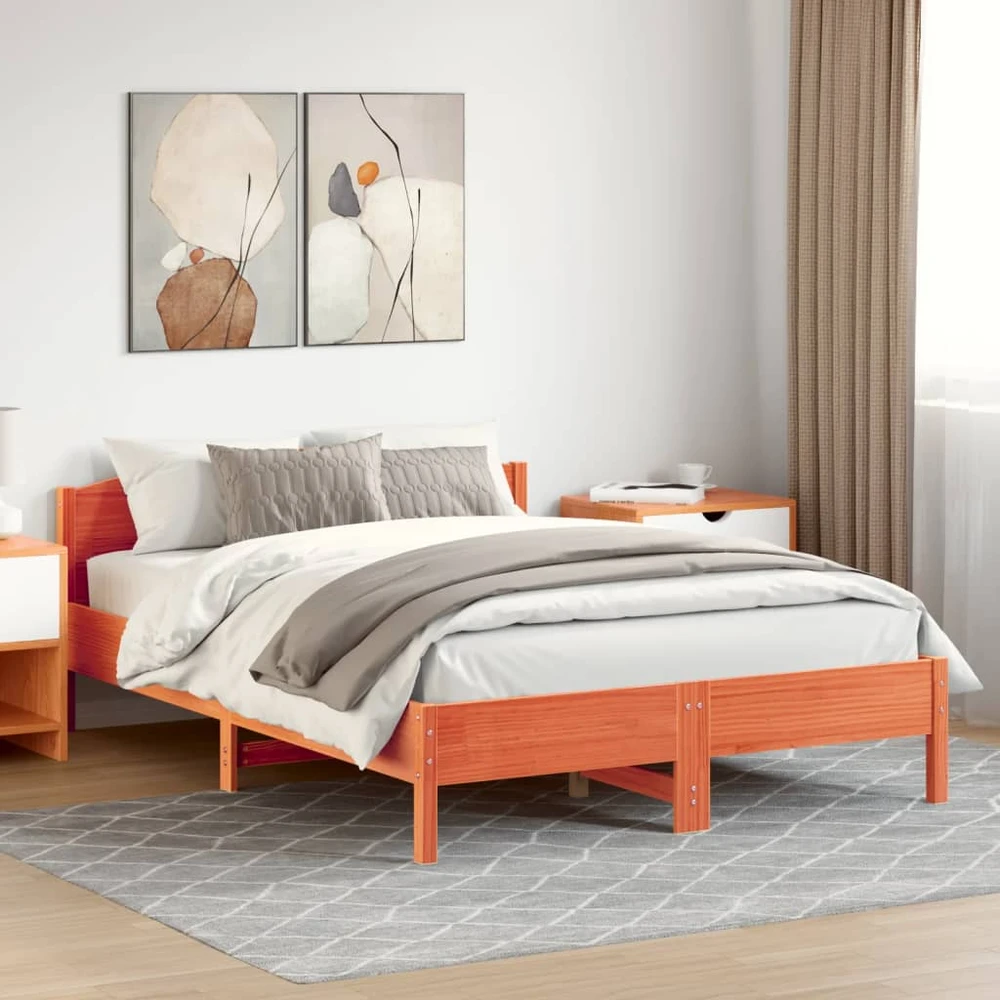 Lovos rėmas be čiužinio, vaško ruda, 140x200cm, pušis