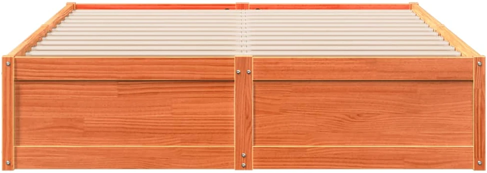 Lovos rėmas be čiužinio, vaško rudas, 150x200cm, pušies masyvas