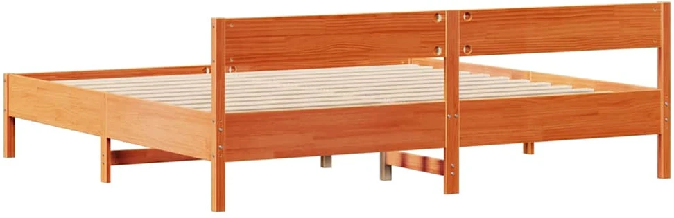 Lovos rėmas be čiužinio, vaško rudas, 160x200cm, pušies masyvas