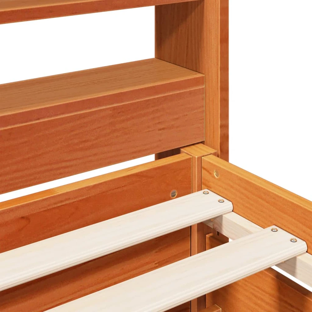 Lovos rėmas be čiužinio, vaško rudas, 160x200cm, pušies masyvas