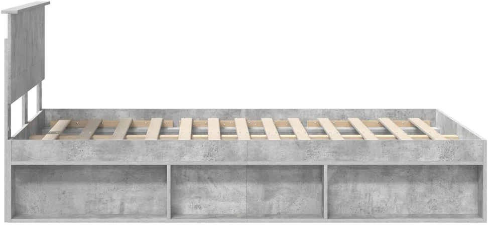 Lova Lovos rėmas Betoninė 120 x 190 cm Apdirbta mediena