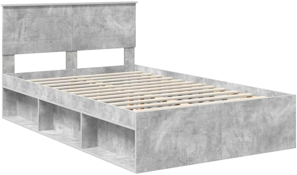 Lova Lovos rėmas Betoninė 120 x 190 cm Apdirbta mediena