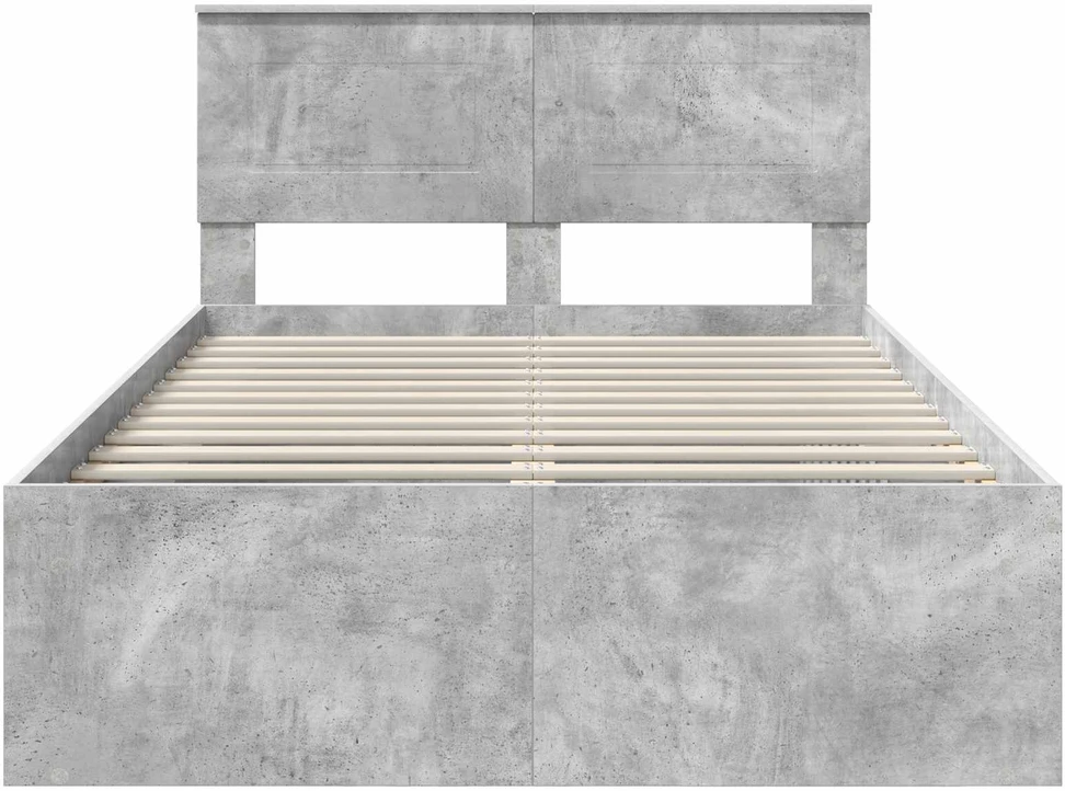 Lova Lovos rėmas Betoninė 120 x 190 cm Apdirbta mediena