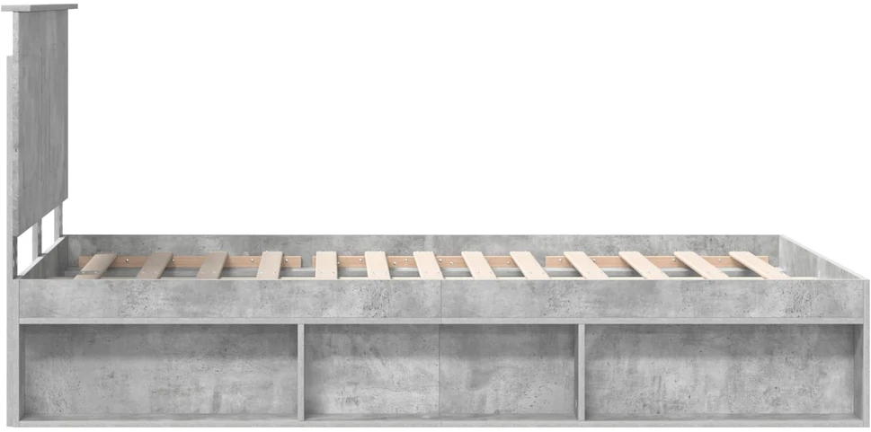 Lova Lovos rėmas Betoninė 120 x 190 cm Kietos pušies mediena