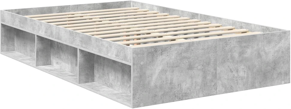 Lova Lovos rėmas Betoninė 120 x 190 cm Kietos pušies mediena