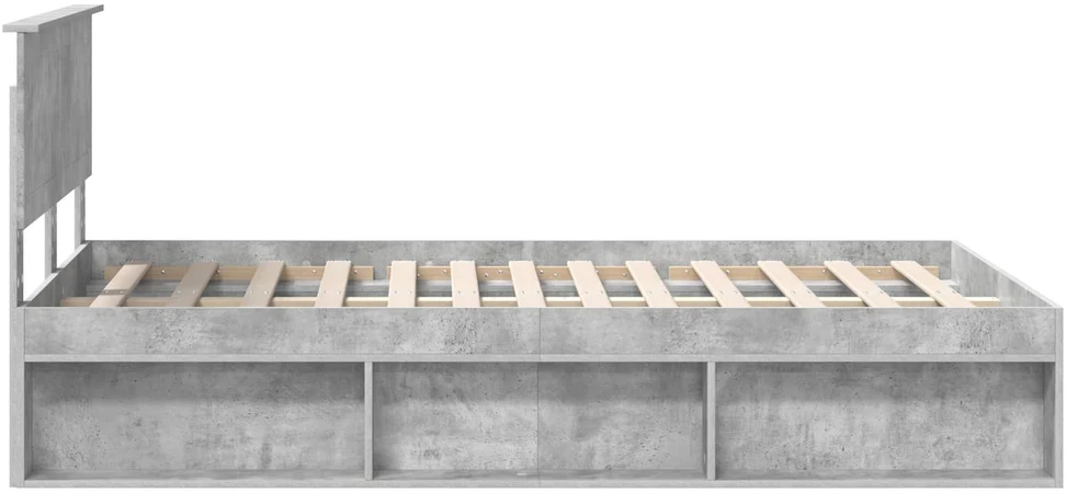 Lova Lovos rėmas Betoninė 120 x 190 cm Kietos pušies mediena
