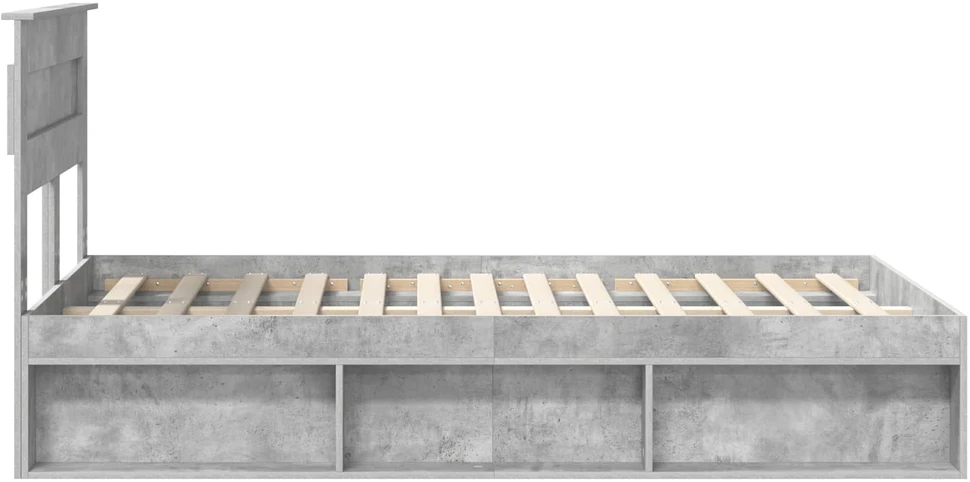 Lova Lovos rėmas Betoninė 120 x 190 cm Kietos pušies mediena