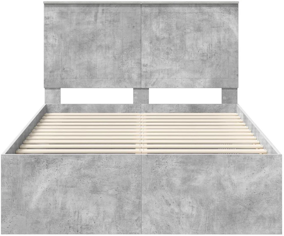 Lova Lovos rėmas Betoninė 120 x 200 cm Kietos pušies mediena