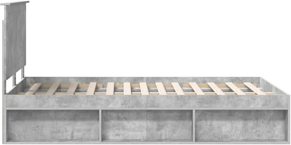 Lova Lovos rėmas Betoninė 120 x 200 cm Kietos pušies mediena