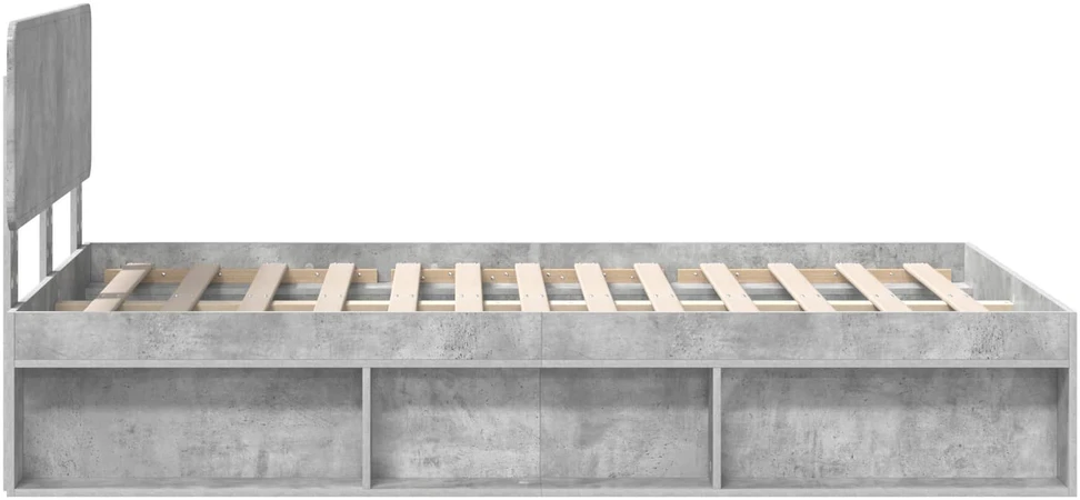 Lova Lovos rėmas Betoninė 120 x 200 cm Kietos pušies mediena