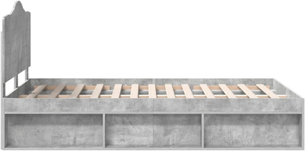 Lova Lovos rėmas Betoninė 120 x 200 cm Kietos pušies mediena