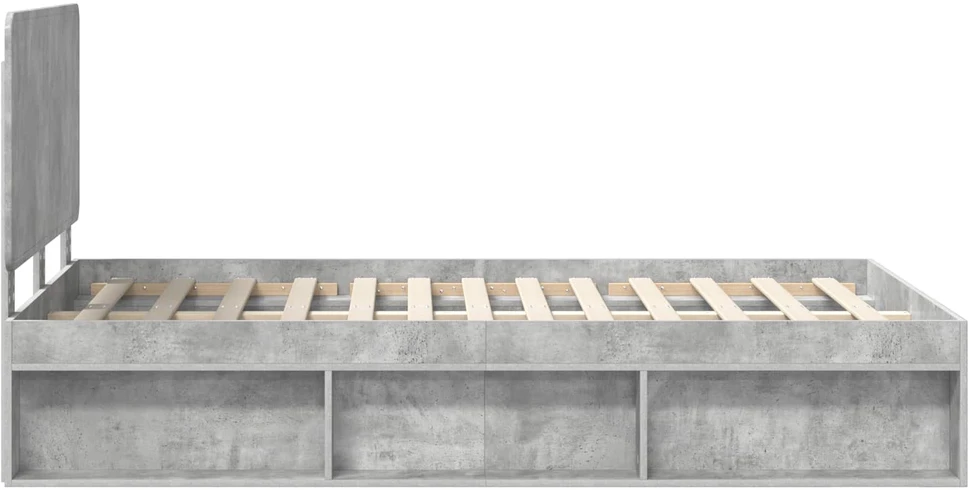 Lova Lovos rėmas Betoninė 120 x 200 cm Kietos pušies mediena