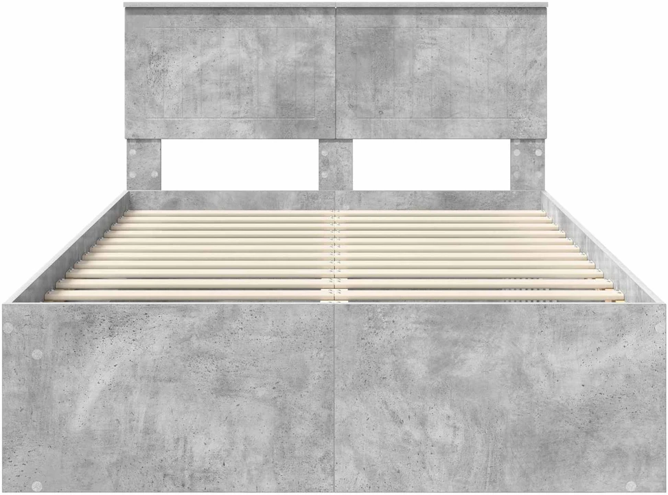 Lova Lovos rėmas Betoninė 120 x 200 cm Kietos pušies mediena