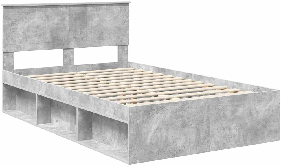 Lova Lovos rėmas Betoninė 120 x 200 cm Kietos pušies mediena