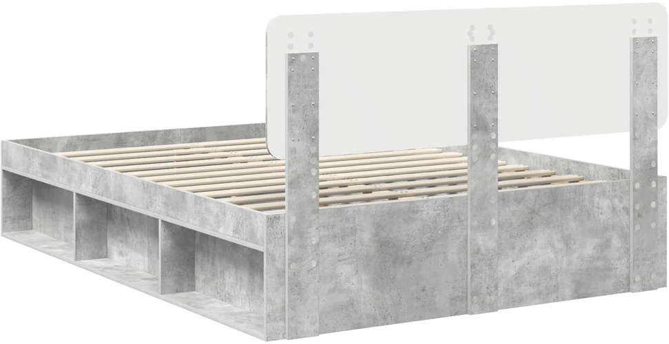 Lovos rėmas Betoninė 140 x 190 cm Kietos pušies mediena
