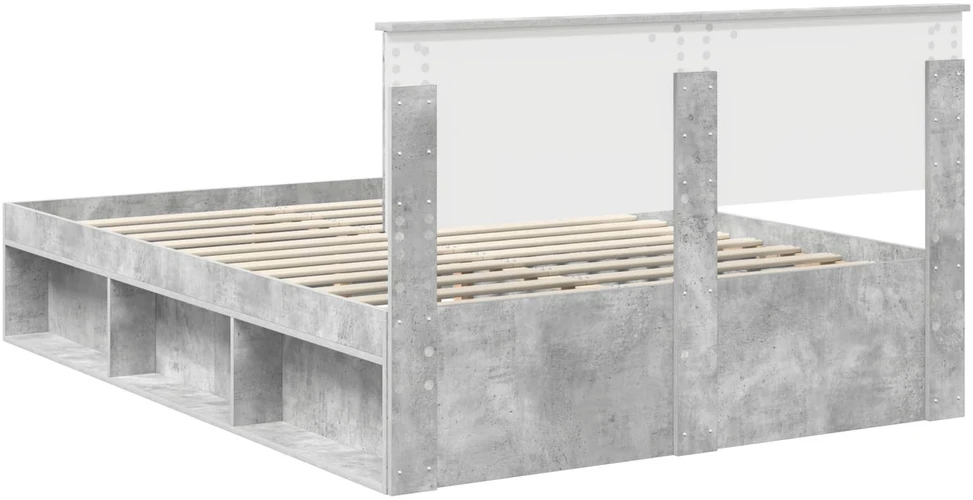 Lovos rėmas Betoninė 140 x 200 cm Kietos pušies mediena