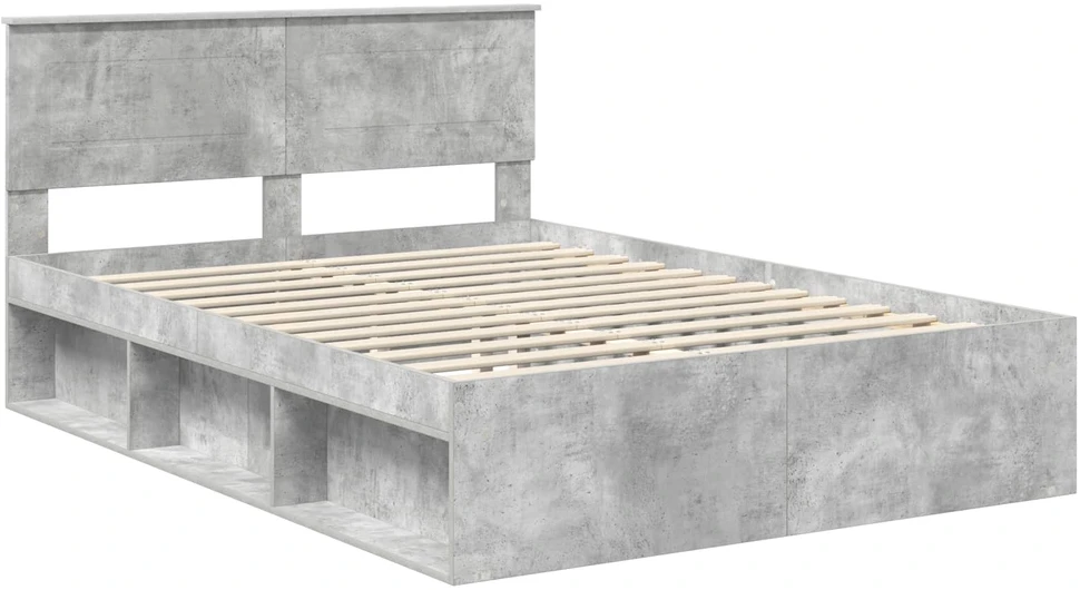 Lovos rėmas Betoninė 160 x 200 cm Apdirbta mediena
