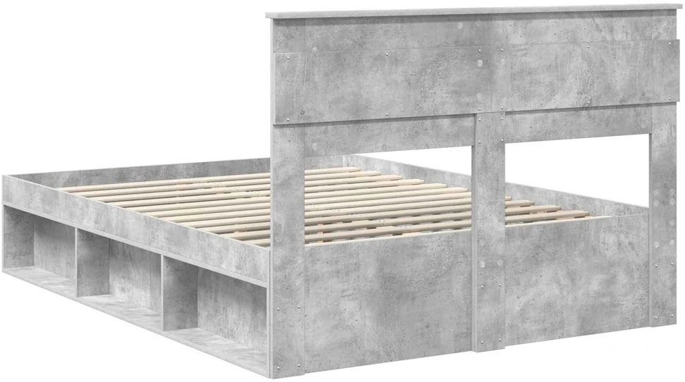 Lovos rėmas Betoninė 160 x 200 cm Kietos pušies mediena