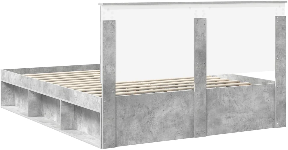 Lovos rėmas Betoninė 160 x 200 cm Kietos pušies mediena