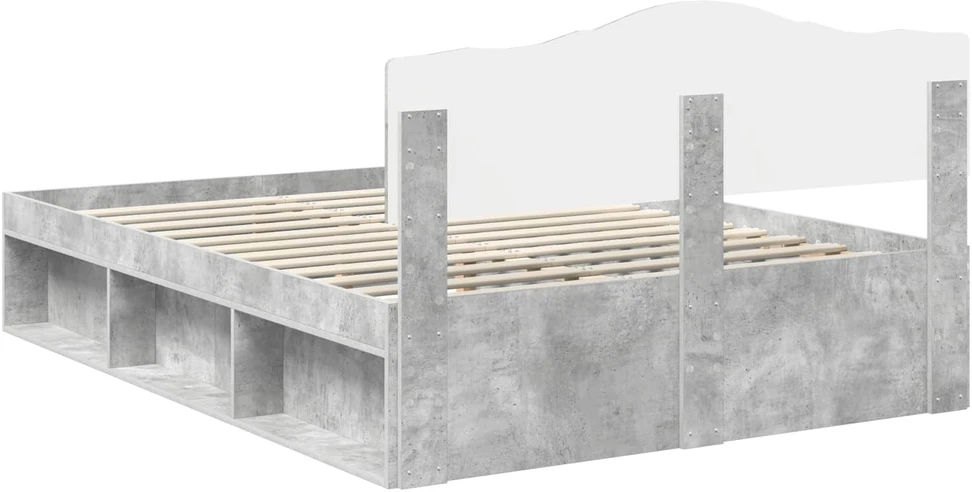 Lovos rėmas Betoninė 160 x 200 cm Kietos pušies mediena