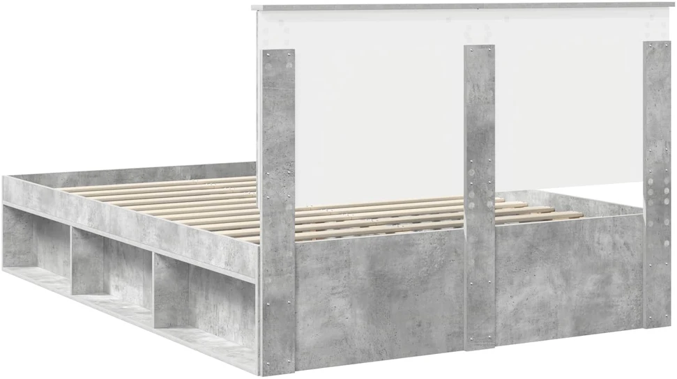 Lovos rėmas Betoninė 160 x 200 cm Kietos pušies mediena
