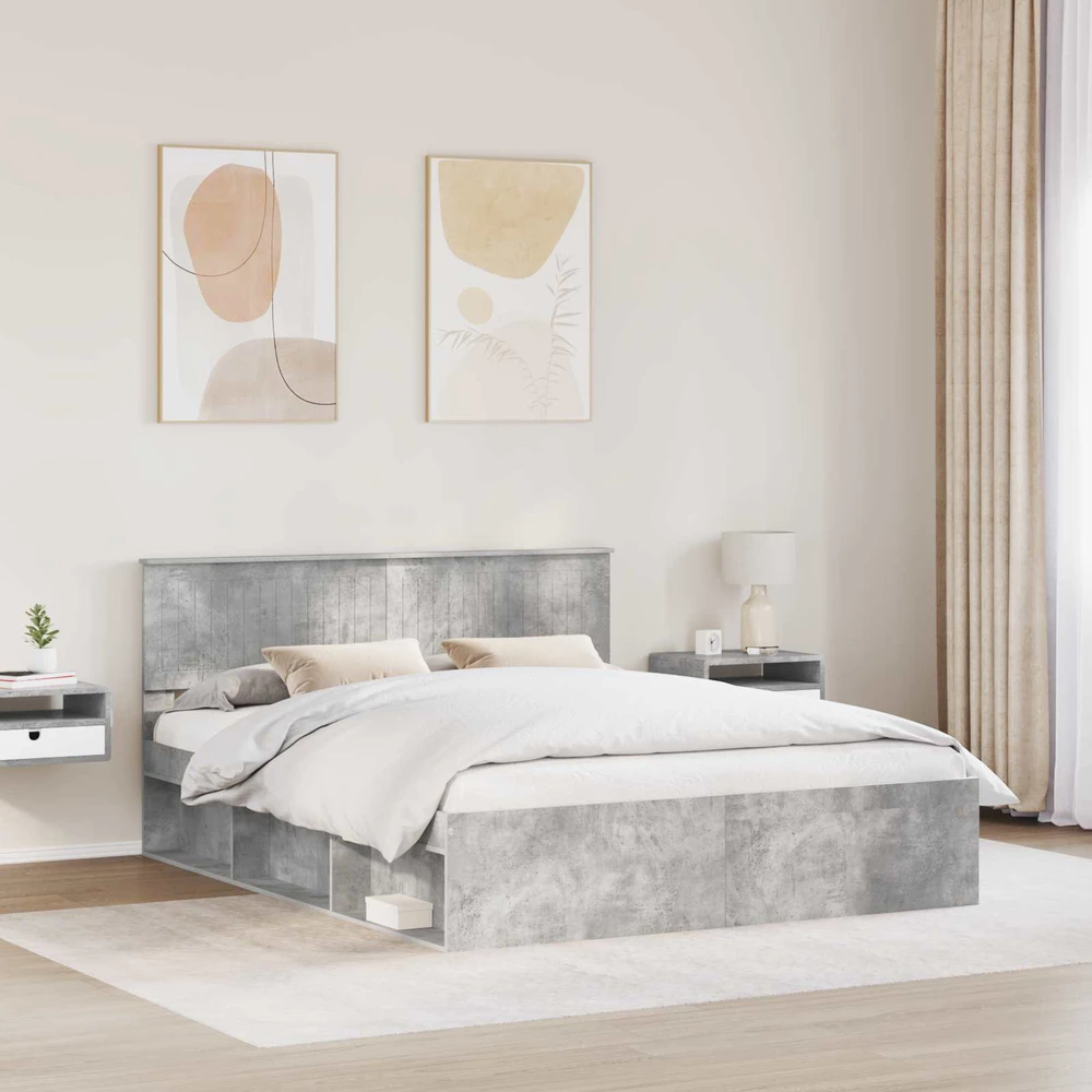 Lovos rėmas Betoninė 160 x 200 cm Kietos pušies mediena