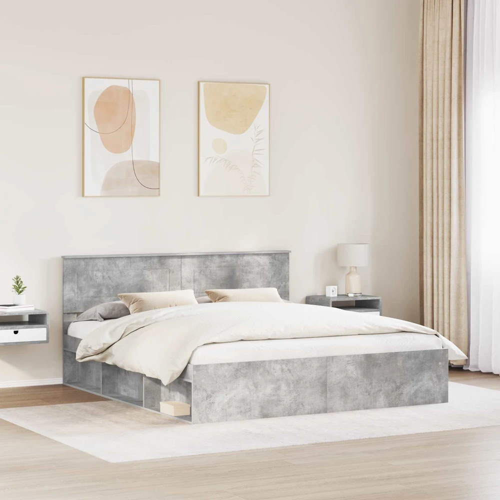 Lovos rėmas Betoninė 180 x 200 cm Apdirbta mediena