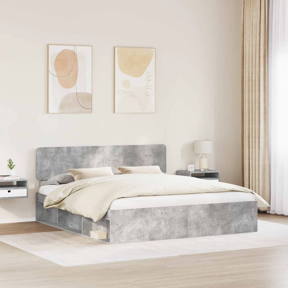 Lovos rėmas Betoninė 180 x 200 cm Kietos pušies mediena