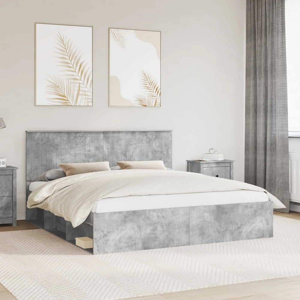 Lovos rėmas Betoninė 180 x 200 cm Kietos pušies mediena