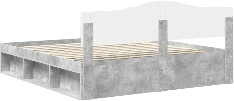 Lovos rėmas Betoninė 180 x 200 cm Kietos pušies mediena