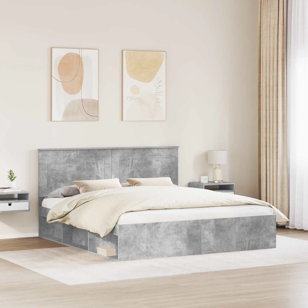 Lovos rėmas Betoninė 180 x 200 cm Kietos pušies mediena