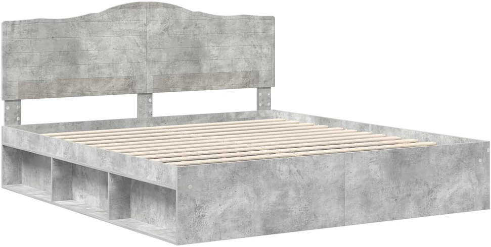 Lovos rėmas Betono pilka 180 x 200 cm Kietos pušies mediena