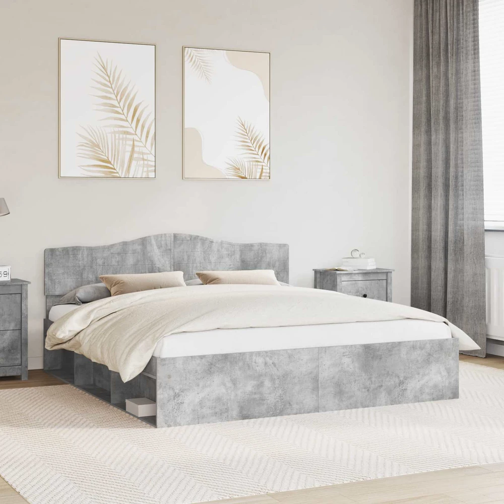 Lovos rėmas Betoninė 180 x 200 cm Kietos pušies mediena