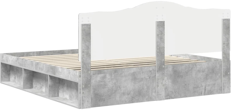 Lovos rėmas Betono pilka 180 x 200 cm Kietos pušies mediena