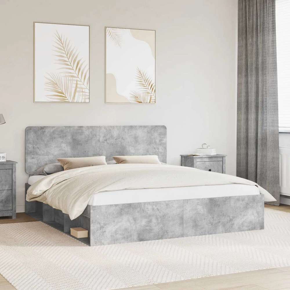 Lovos rėmas Betoninė 180 x 200 cm Kietos pušies mediena