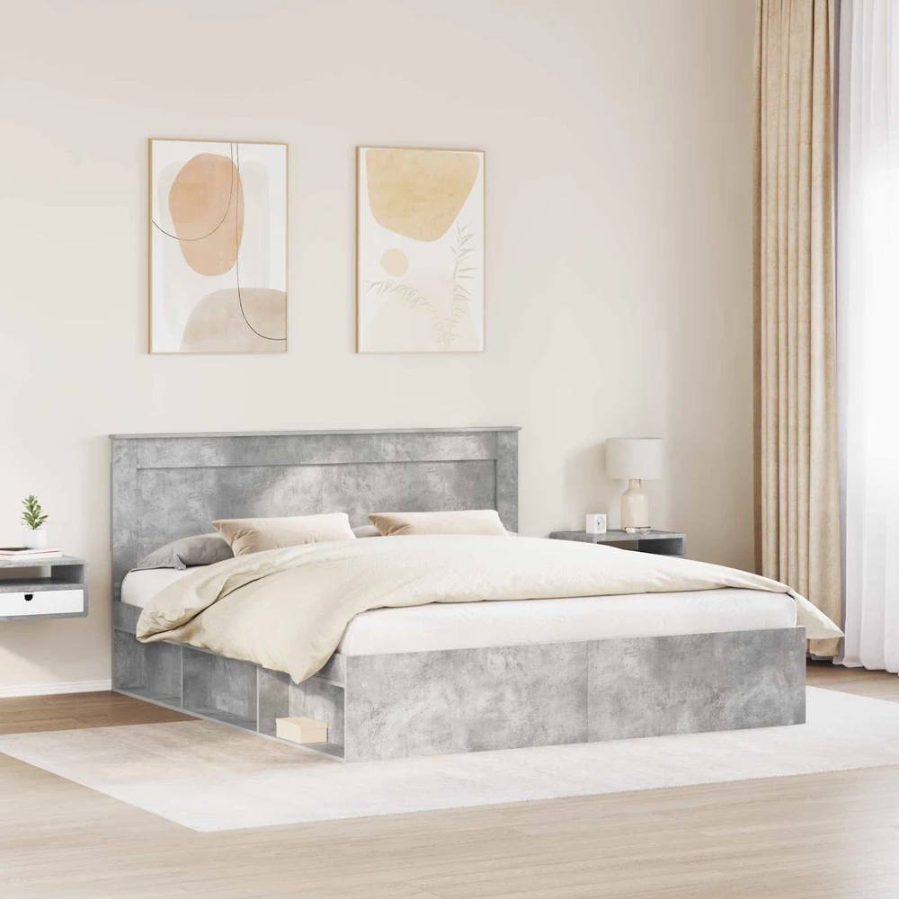 Lovos rėmas Betoninė 180 x 200 cm Kietos pušies mediena