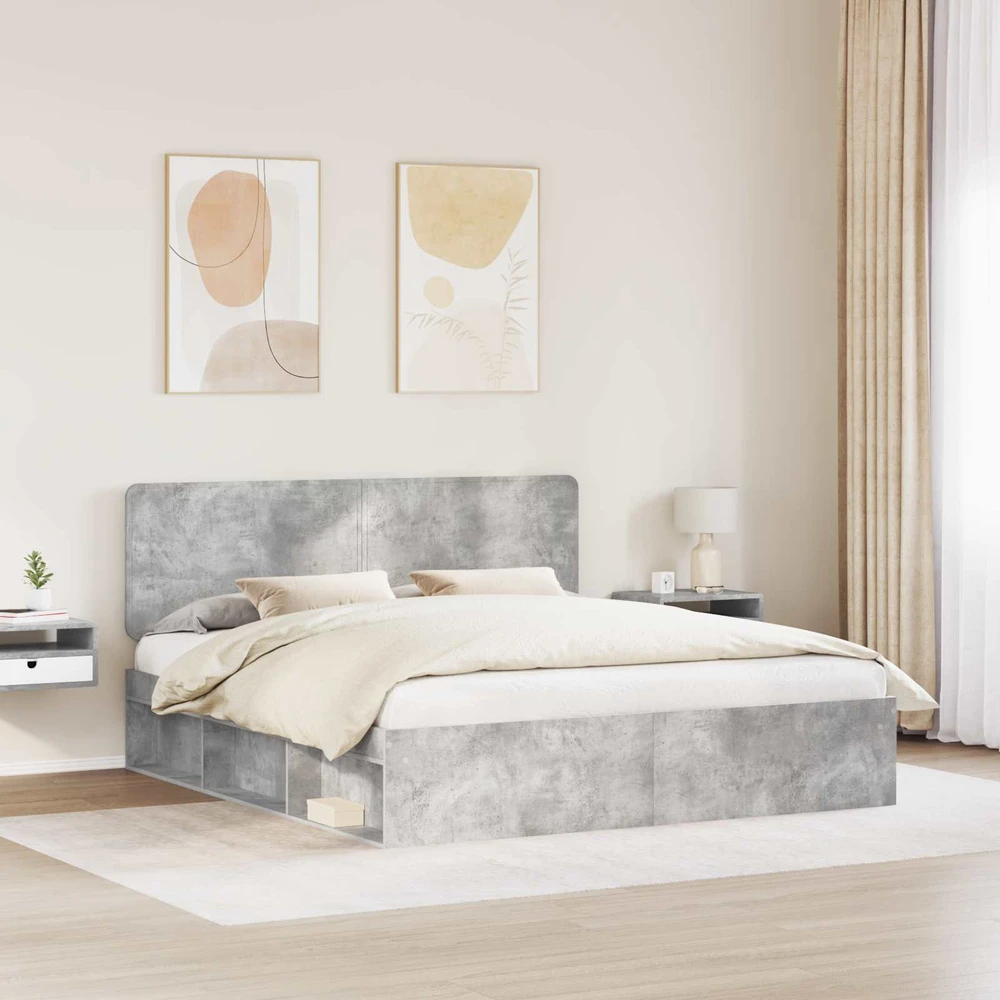 Lovos rėmas Betoninė 180 x 200 cm Kietos pušies mediena