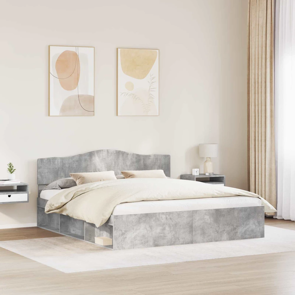 Lovos rėmas Betoninė 180 x 200 cm Kietos pušies mediena