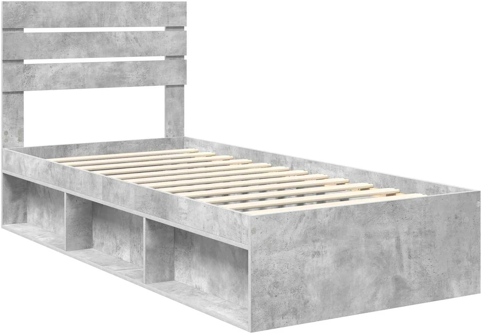 Lova Lovos rėmas Betoninė 90 x 200 cm Kietos pušies mediena
