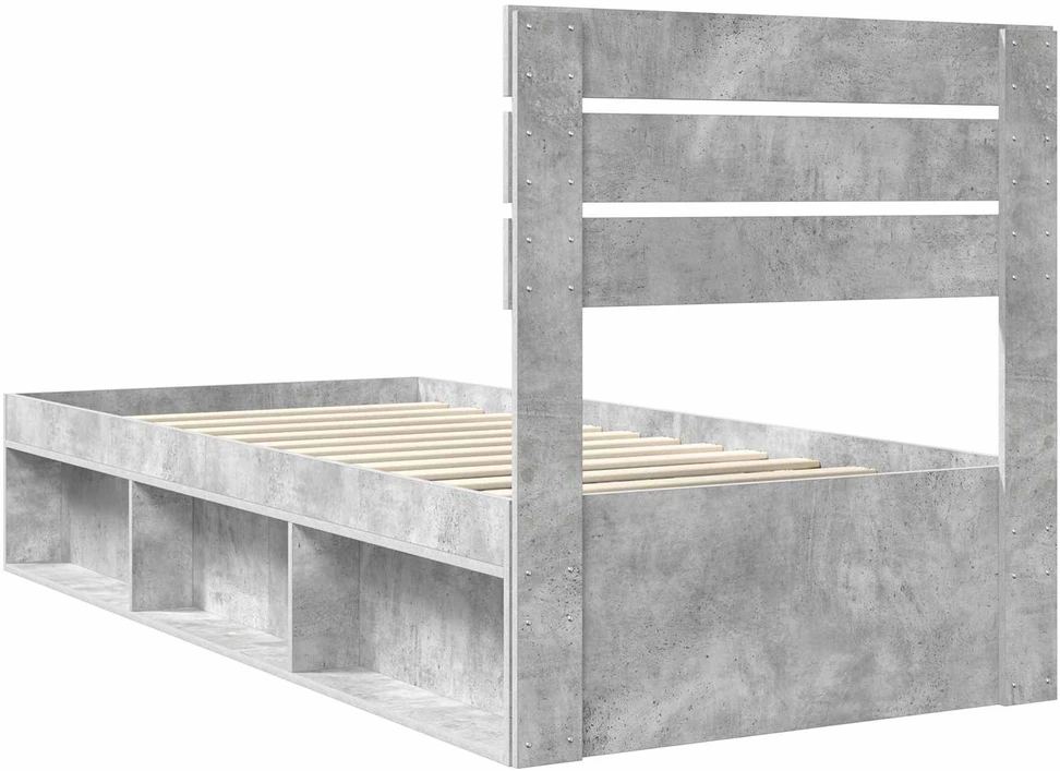 Lova Lovos rėmas Betoninė 90 x 200 cm Kietos pušies mediena